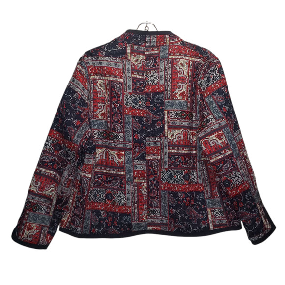 Vintage Reversible Quilted Patchwork Floral Cardigan M/L Handmade Boho Jacket - Picture 2 of 13